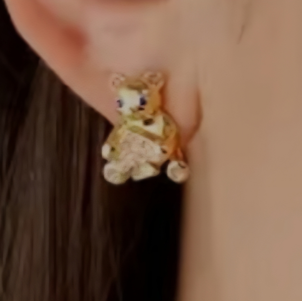 KATE SPADE Oh What Fun Spade Teddy Bear Studs - Picture 4 of 6